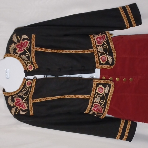 Vintage ANYA. Black Matador Style Silk Embroidered Blazer. 6 - Picture 1 of 14
